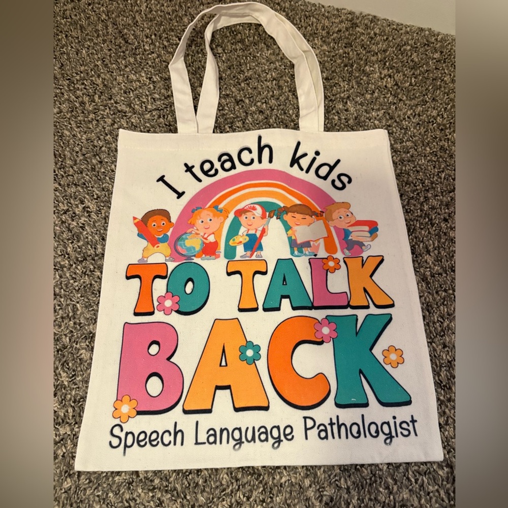 New ! Speech and language pathologist SLP tote bag gift